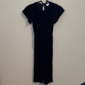 Crewcuts Gold Shimmer Black Velour Romper